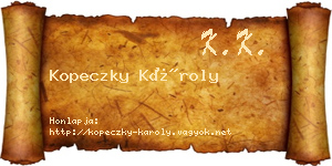 Kopeczky Károly névjegykártya