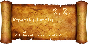 Kopeczky Károly névjegykártya