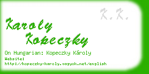 karoly kopeczky business card
