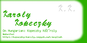 karoly kopeczky business card